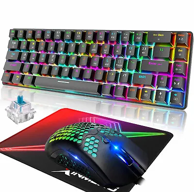 $72.12 • Buy 60% Gaming Keyboard & Mouse Bundles RGB Backlit Mechanical Keyboards & Mice Set