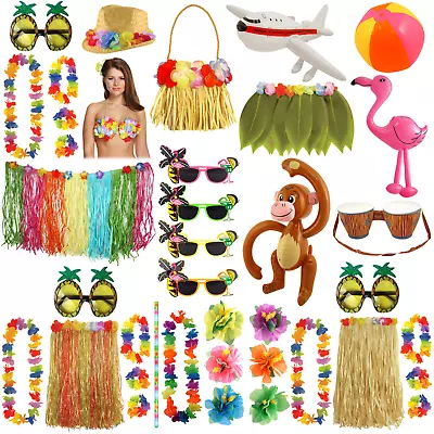£2.99 • Buy Tropical Hawaiian Party Decoration Luau Beach Bbq Decor Hula Skirt Cocktail Lei