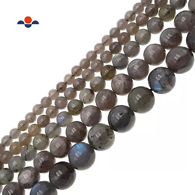 Natural Labradorite Smooth Round Beads 4mm 6mm 8mm 10mm 12mm 15.5  Strand • $9.49