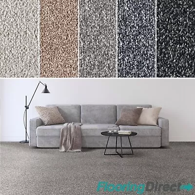 Soft Saxony Carpet Cheap Budget Feltback 4m Roll Lounge Bedroom Only £7.99m²! • £303.62