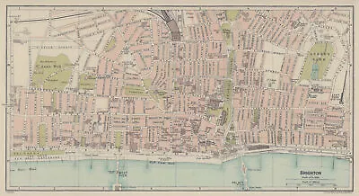 BRIGHTON Town City Plan. Sussex 1920 Old Antique Vintage Map Chart • £19