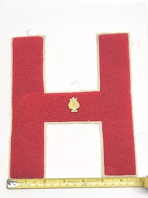 Vintage Varsity Letter Letterman Band Jacket Patch H Red & White • $12