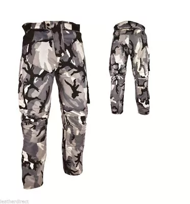 Camouflage Waterproof Motorcycle Motorbike Trousers Motocross Textile Armour UK • £37.04