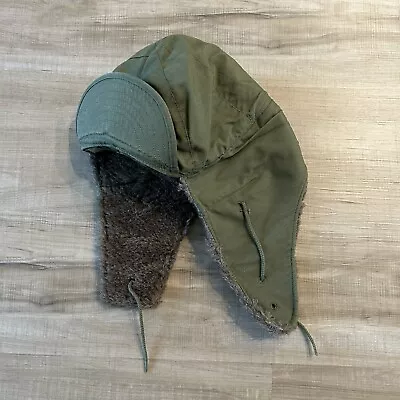 Vintage US Military Trapper Cap Hat Korean War Era 50s 1955 7 1/4 Wool Winter • $24