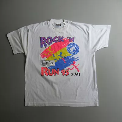 Vintage Rolling Rock Latrobe 1995 Rock N' Run T Shirt 90s Vtg XL Marathon  • $65