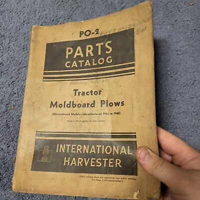 VINTAGE International Harvester Moldboard Plows Parts Catalog PO-2 Manual • $33