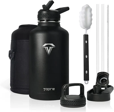 $50.88 • Buy 64 Oz Insulated Water Bottle, Half Gallon Vacuum Stainless Steel Sports Water Ju