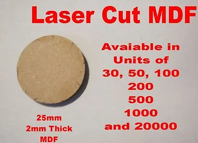 25mm Circle Round Bases In Laser Cut 2mm MDF Wargames Or Hobby Craft • £2.30