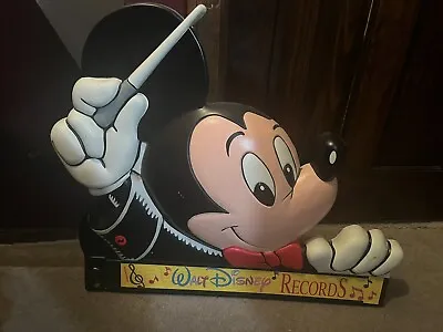 Walt Disney Records Sign Store Display Mickey Mouse • $70