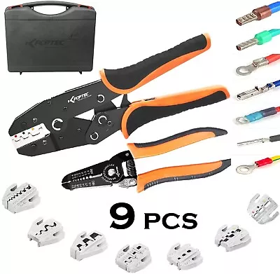 Ratcheting Crimper Hand Tool Wire Terminal Crimping Open Barrel Crimp Solar MC4 • $57.99