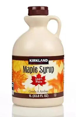 Kirkland Canadian Maple Syrup - 100% Pure Grade A Amber Rich Taste 1 Litre • £14.95