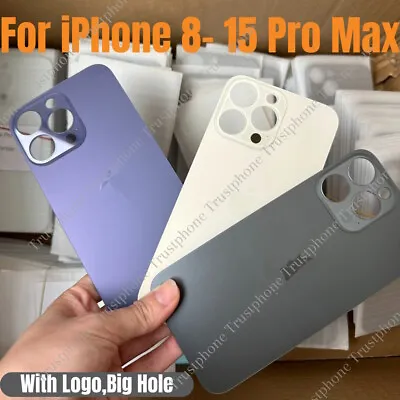 Lot For IPhone 15 14 13 12 11 XS XR 8 Back Glass Replacement Big Hole Rear Cover • $18.52