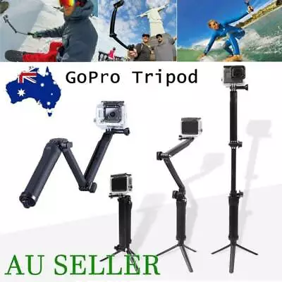 $14.59 • Buy 3 Way GoPro Tripod Selfie Stick Monopod Adjustable For Go Pro Hero 8 7 6 5 4 3 2