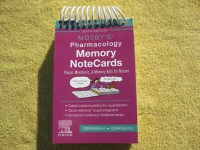 Mosby's Pharmacology Memory NoteCards : Visual Mnemonic And Memory Aids For... • $24.77