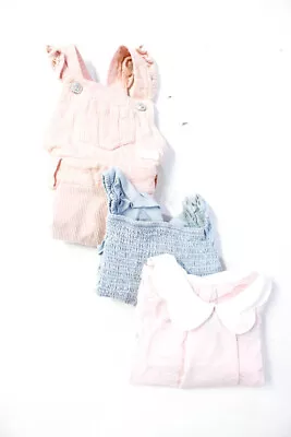 7 For All Mankind Jacadi Girls Overalls Blouses Pink Blue Size 12M 18M Lot 3 • $40.81