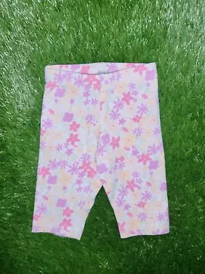 Primark Baby Girls 3-6M White Floral Elastic Waistband Casual Joggers  • £2.99