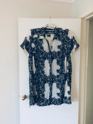 $32 • Buy  plus Size 26 Asos Curve Shirt Dress Black White Shirt Dress Short Sleeved 