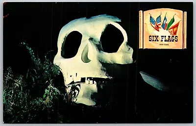 Vtg Dallas Fort Worth TX Six Flags Over Texas Grinning Skull Postcard • $7.99