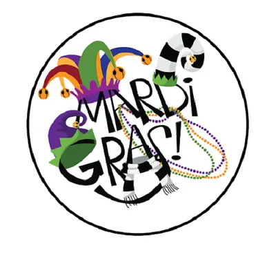 Mardi Gras Hats Design Label Envelope Seal Scrapbooking • $2.20