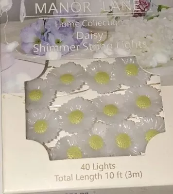 2  New Manor Lane Home Collect Shimmer Daisy Lights 10 Ft 40 Lite Ea Box Daisies • $20