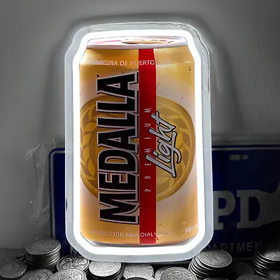 MEDALLA LIGHT Beer Can LED Neon Sign - Vintage Style Bar Pub Man Cave Light Y1 • $49.90