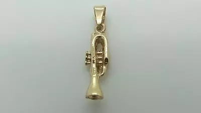 Vintage 14K Yellow Gold Mini Trumpet Pendant/Charm Circa 1970's • $110