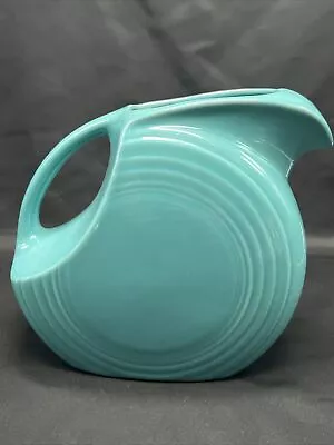 Fiesta Ware Post 86 Large TURQUOISE Water Disc Pitcher Jug 7 1/4” • $49.99