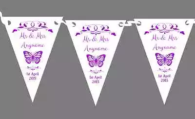 £6.95 • Buy Butterfly  Purple Personalised Wedding Venue Or Reception Bunting