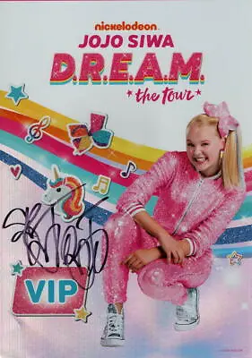 Jojo Siwa Signed Autograph D.r.e.a.m. Dream Tour Vip Poster - Dance Moms Star • $1231.92