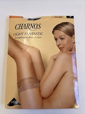 Charnos Light Fantastic 7 Denier Hold Ups Black Medium Nylon Lycra New Other • £4.99