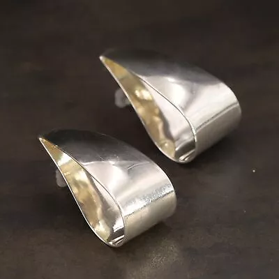 VTG Sterling Silver - MEXICO TAXCO MODERNIST Solid Teardrop Post Earrings - 10g • $10.50