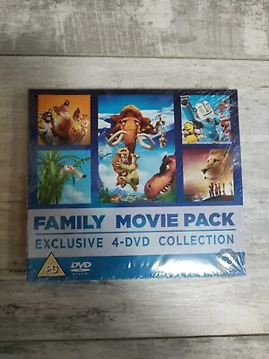 Family Movie Pack 4 DVD Collection - Ice Age 3 Fantastic Mr Fox Robots Narnia • £3.99