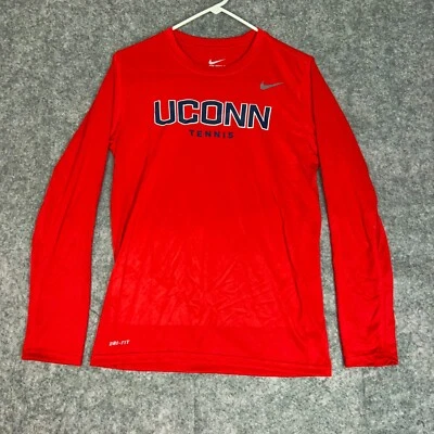 $18.98 • Buy UCONN Huskies Mens Shirt Small Red Navy Nike Long Sleeve NCAA Tennis Tee Sports