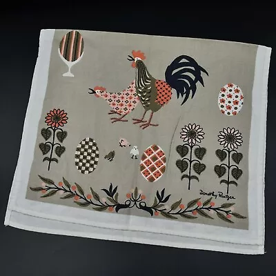 Vintage Retro Farmhouse Cotton Tea Towel Farm Life Rooster Chicken Eggs Flowers • $15