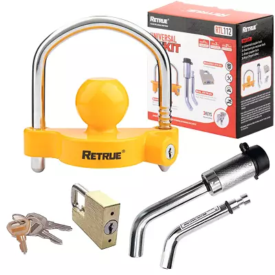 $34.99 • Buy Universal Keyed Alike Trailer Lock Set Tow & Store Lock Kit With Coupler Lock