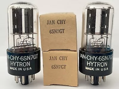 PERFECT Pair NOS/NIB JAN HYTRON  6SN7GT VT-231 - Year 1951 Matched Pair D Getter • $299