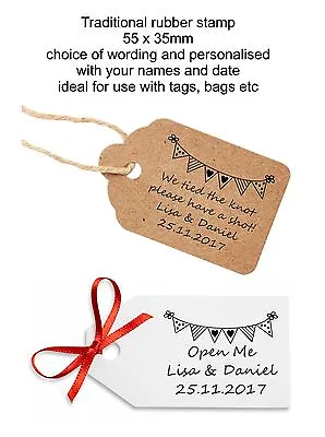 Personalised Bunting Rubber Stamp 11617 Eat Me Drink Me Wedding Favours Gifts • £9.95