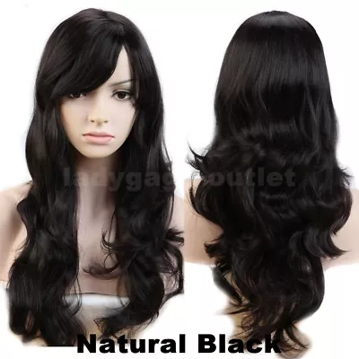 Fashion Hair Wig With Bangs Long Curly Straight Wavy Full Wig Women Natural Wigs • $18.07