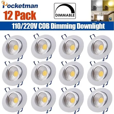 10Pcs Recessed Ceiling Light 5W/7W Dimmable COB LED Downlight Spotlight 110V • $33.19
