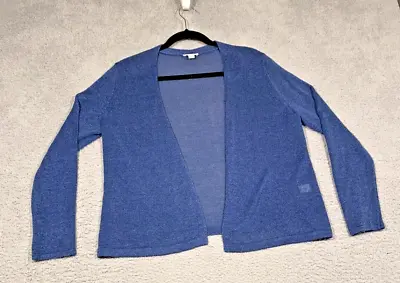 J. Jill Blue Cardigan Knit Open Front Linen Blend Long Sleeve Small S Sweater • $18.75