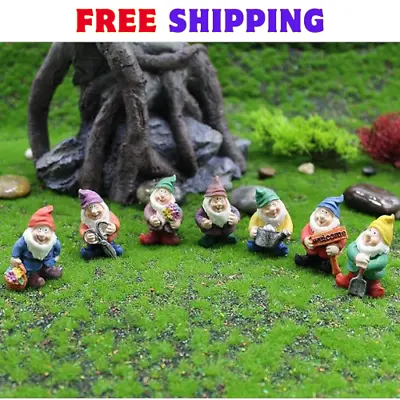 7PCS Garden Gnome Miniatures-Mini Gnomes Garden Kit Seven Dwarfs Statue Fairy  • $19.14