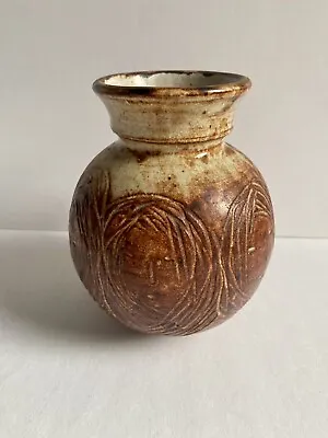 Vintage Stan Clarke Pottery Jug Vase With 6 Faces Long Hair Glazed 6.5” Art • $11.96