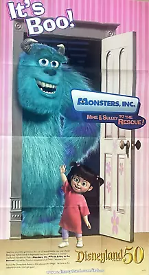 Disneyland Monsters Inc PROMO POSTER 50th AnniversaryAttraction 2Side ItsBoo NEW • $50