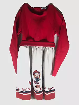Mayoral Girl's Simple Tie Waist Red Knit Dress Size 10 US 9 UK 134 Cm EU • $19.99