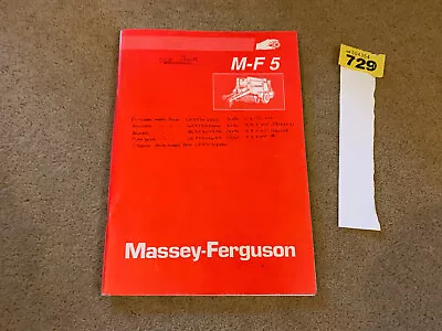 £30 • Buy Massey Ferguson 5 Baler Parts Book 5001058 Catalogue Genuine M-F 5 Serial 155700