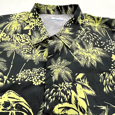 Columbia PFG Mens Shirt XL Vented Fishing Mahi Palm All Over Print Outdoor • $27