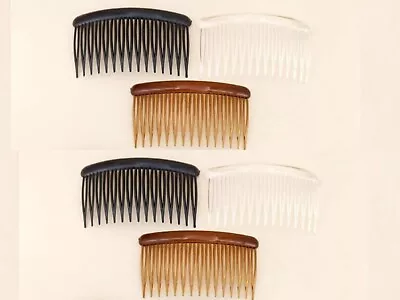 Hair Combs Hair Slides 4/2 Pack Of Clear Black Clear Tort Hair Comb Plastic • £3.95