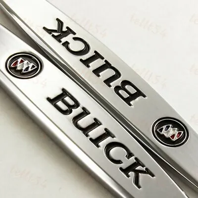 For 2PCS BUICK Chrome Luxury Car Body Fender Metal Emblem Badge Sticker Decal • $12.99