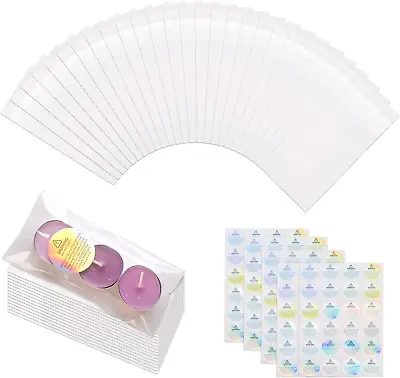 Wax Melt Packaging - Vaktop 120PCS Wax Melt Bags With 120PCS Candle Warning Wax • £8.14