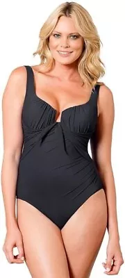 Miraclesuit Women's  Sandra  Underwire One Piece Black Swimsuit US Size 16 EU 46 • $39.95